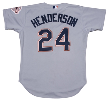 2001 Rickey Henderson Game Used San Diego Padres Road Jersey (Charity LOA)